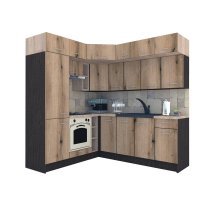 Bucatarie de Colt BIG GENA NEW DR. 190-220, Wenge / Decor K365